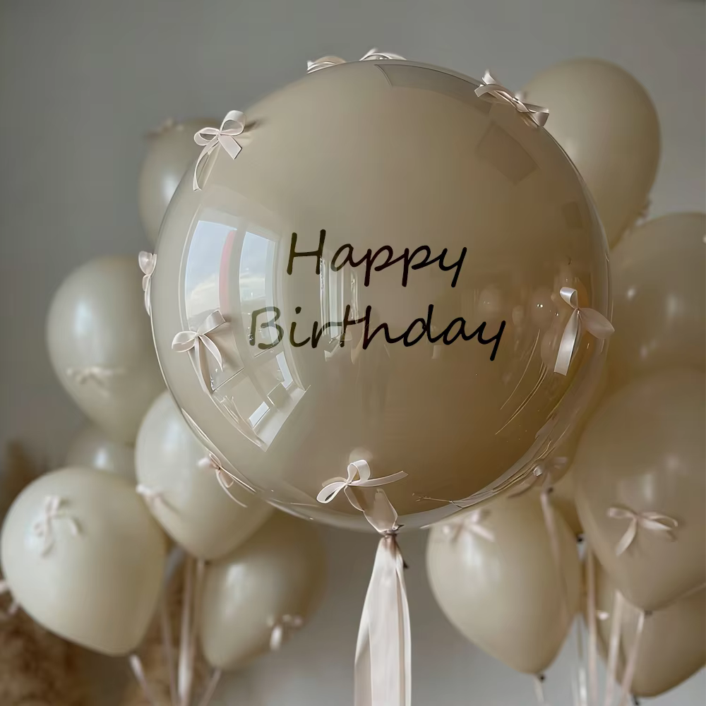 Sand & Beige Bow Balloon Set