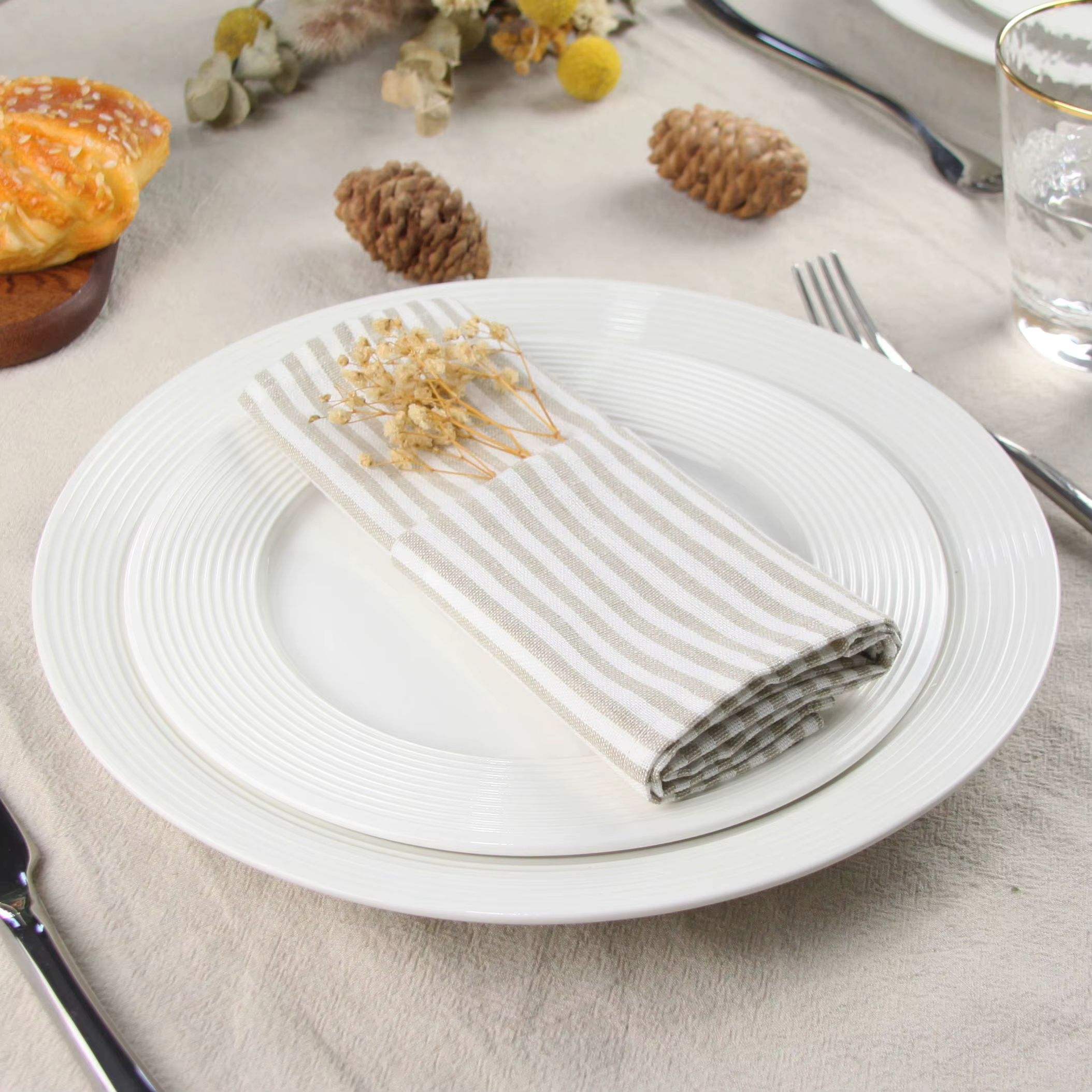 Striped Linen Table Runner