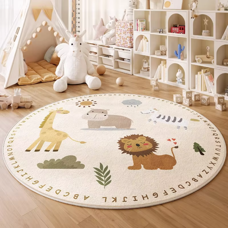 Animal Friends Round Nursery Rug – Lilvelle kids bedroom & nursery find