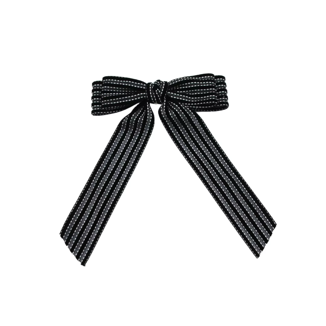 Black Velvet Bow Headband Large Hair Clip