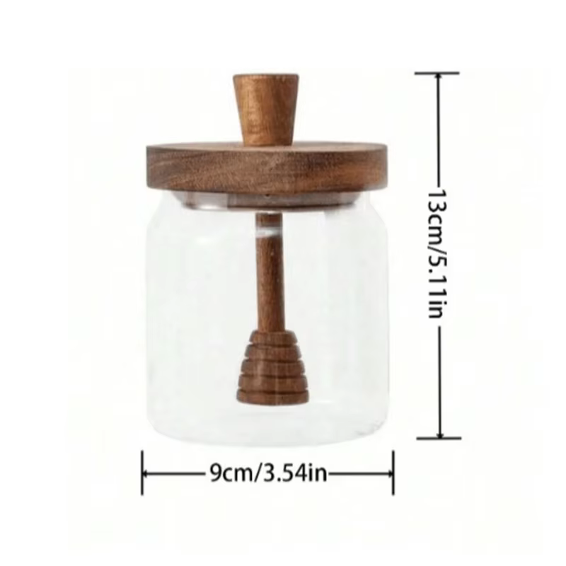 Wide Mouth Glass Storage Bottles with Dipper And