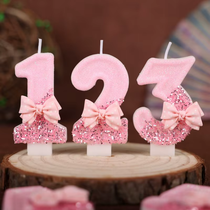 Pink Glitter Number Candle – Lilvelle birthday finds