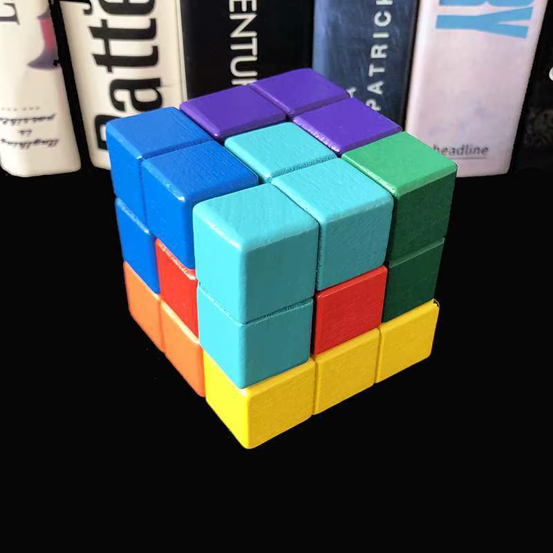 Montessori Educational Toys Soma Block Puzzle Wooden Math