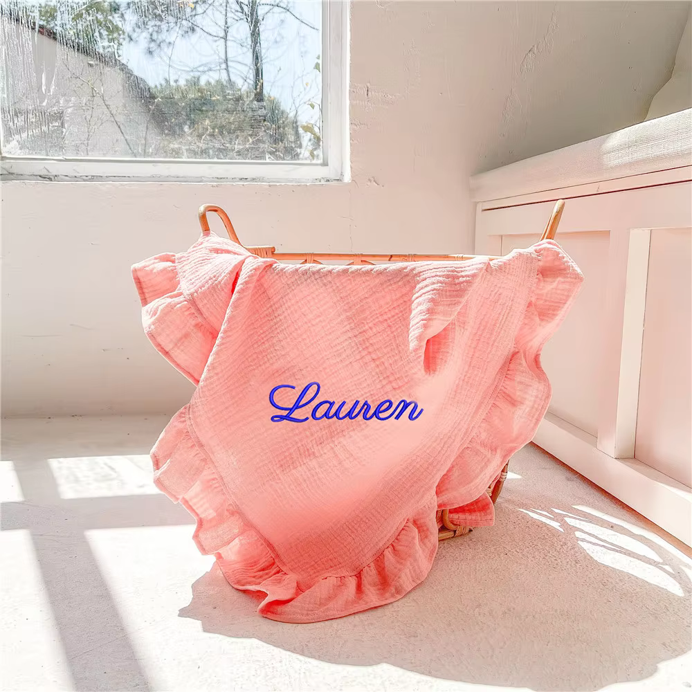 Personalised Ruffle Name Blanket