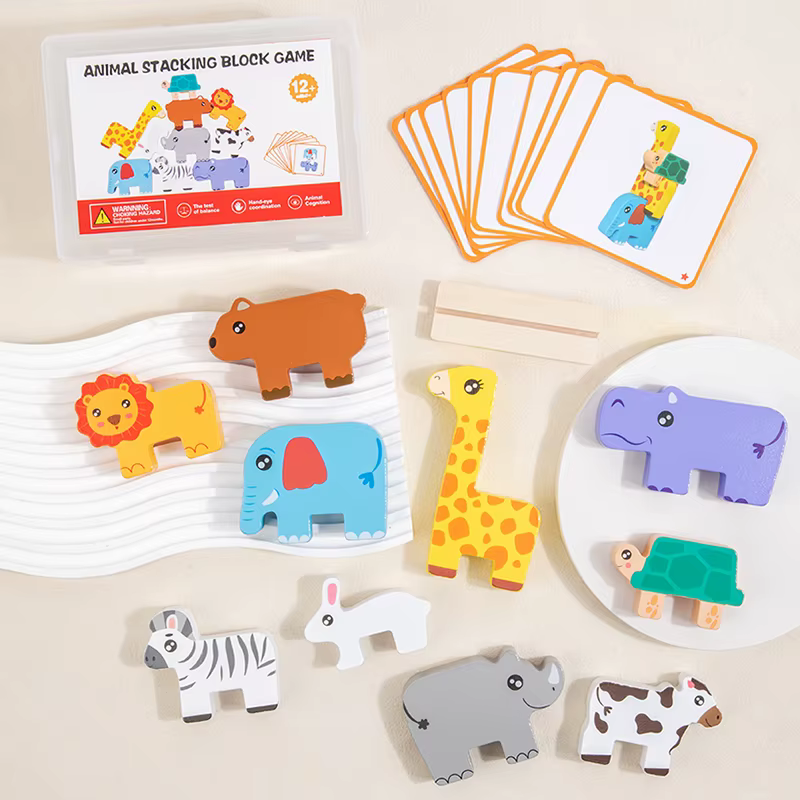 Wooden Animal Stacking Game