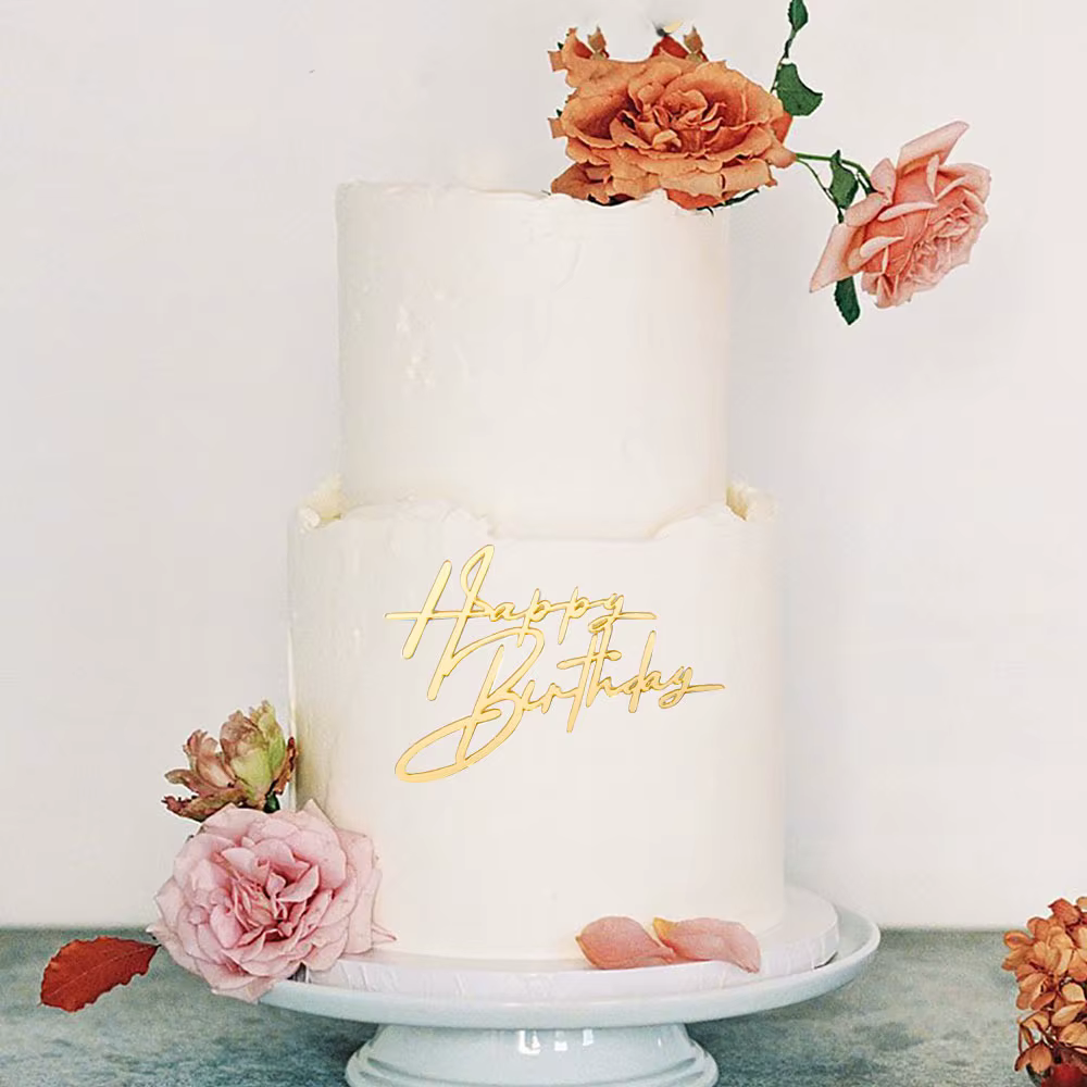 Acrylic Happy Birthday Cake Toppers