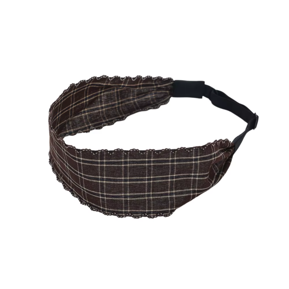 Plaid Moon Crochet Headband Elastic Headband