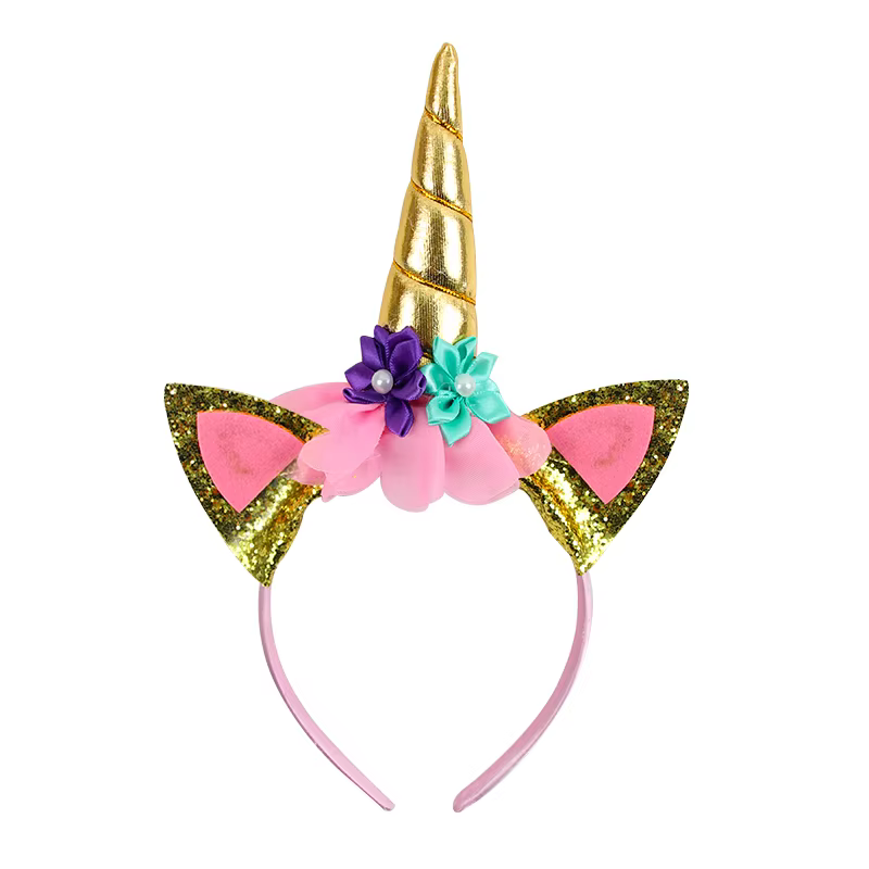 Unicorn Glitter Horn Headband And Sash