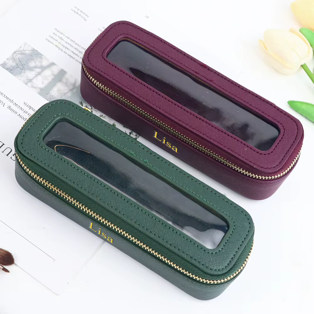 Personalised Clear Make-up Brush Bag