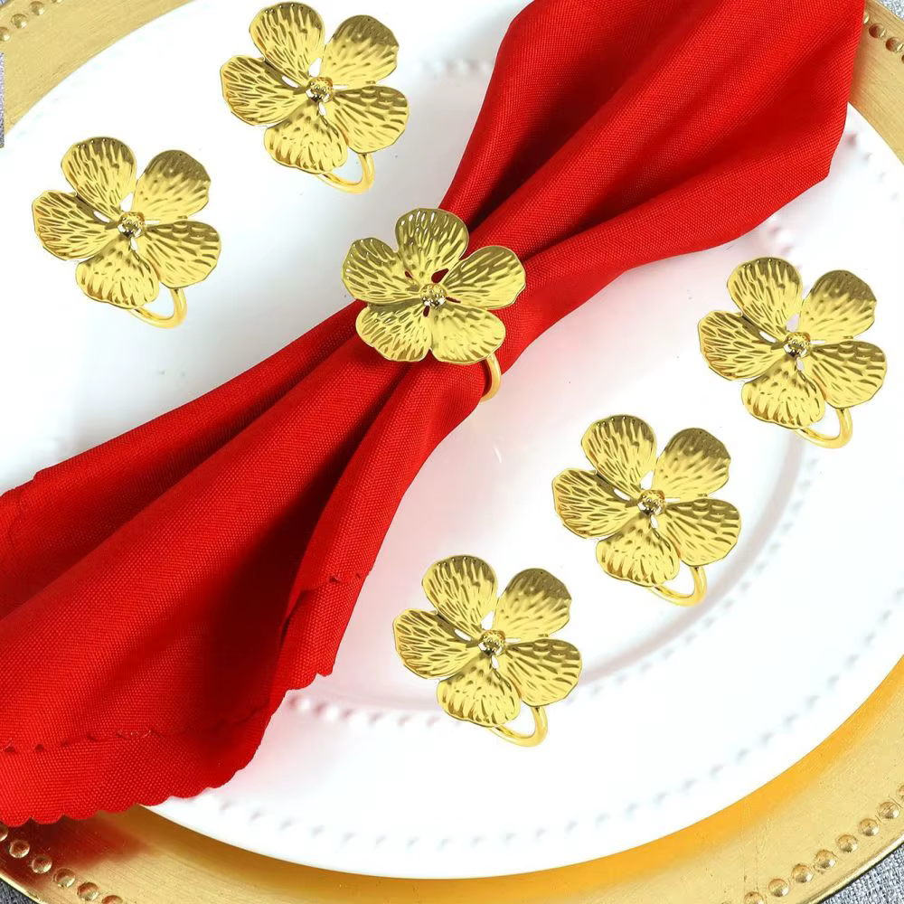 Enamel Blossom Napkin Rings