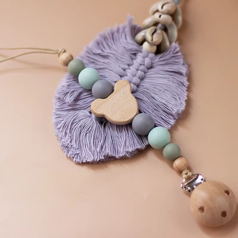 Personalised Silicone & Wood Pacifier Chain