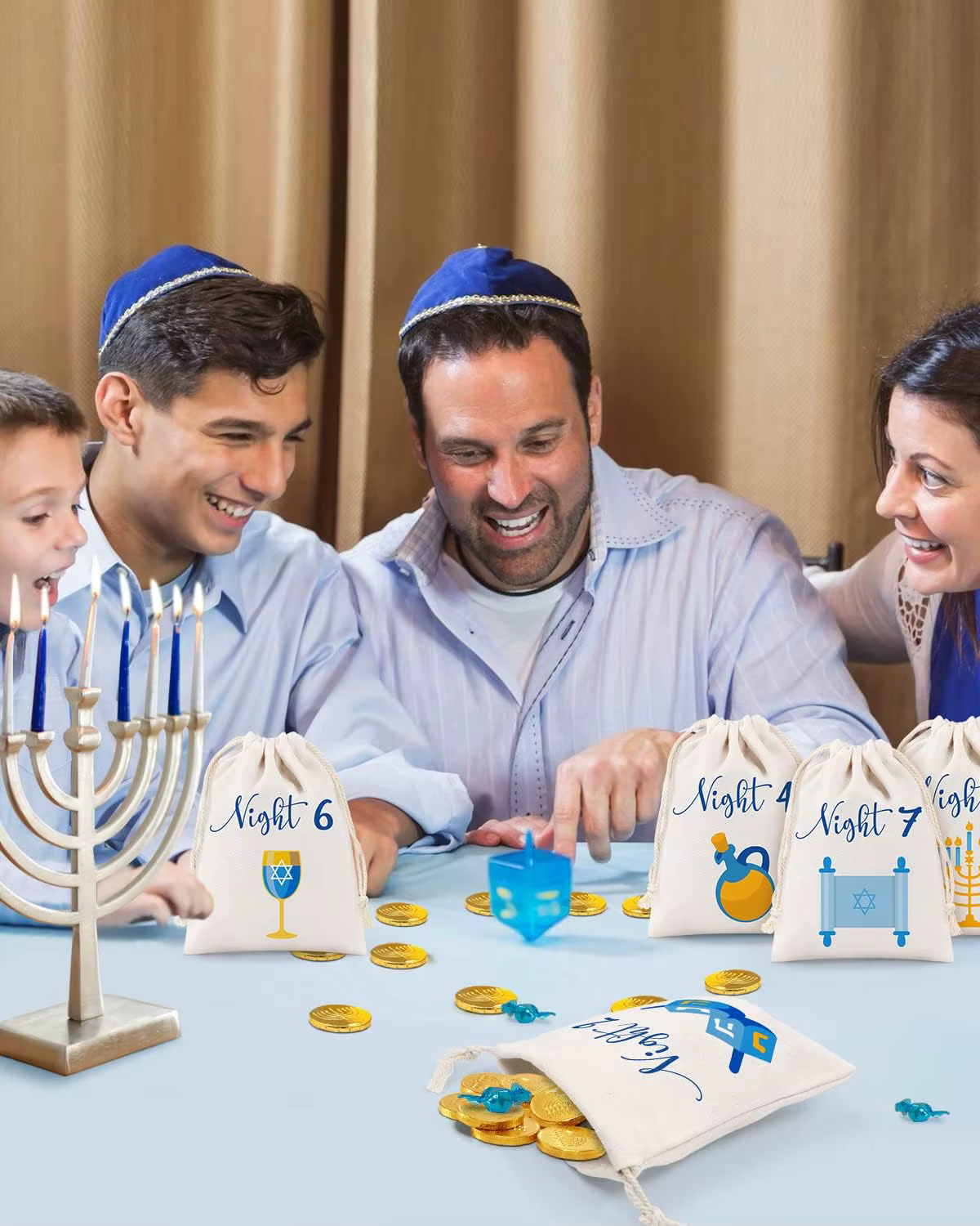 Chanukah Countdown Bags – Night 1–8