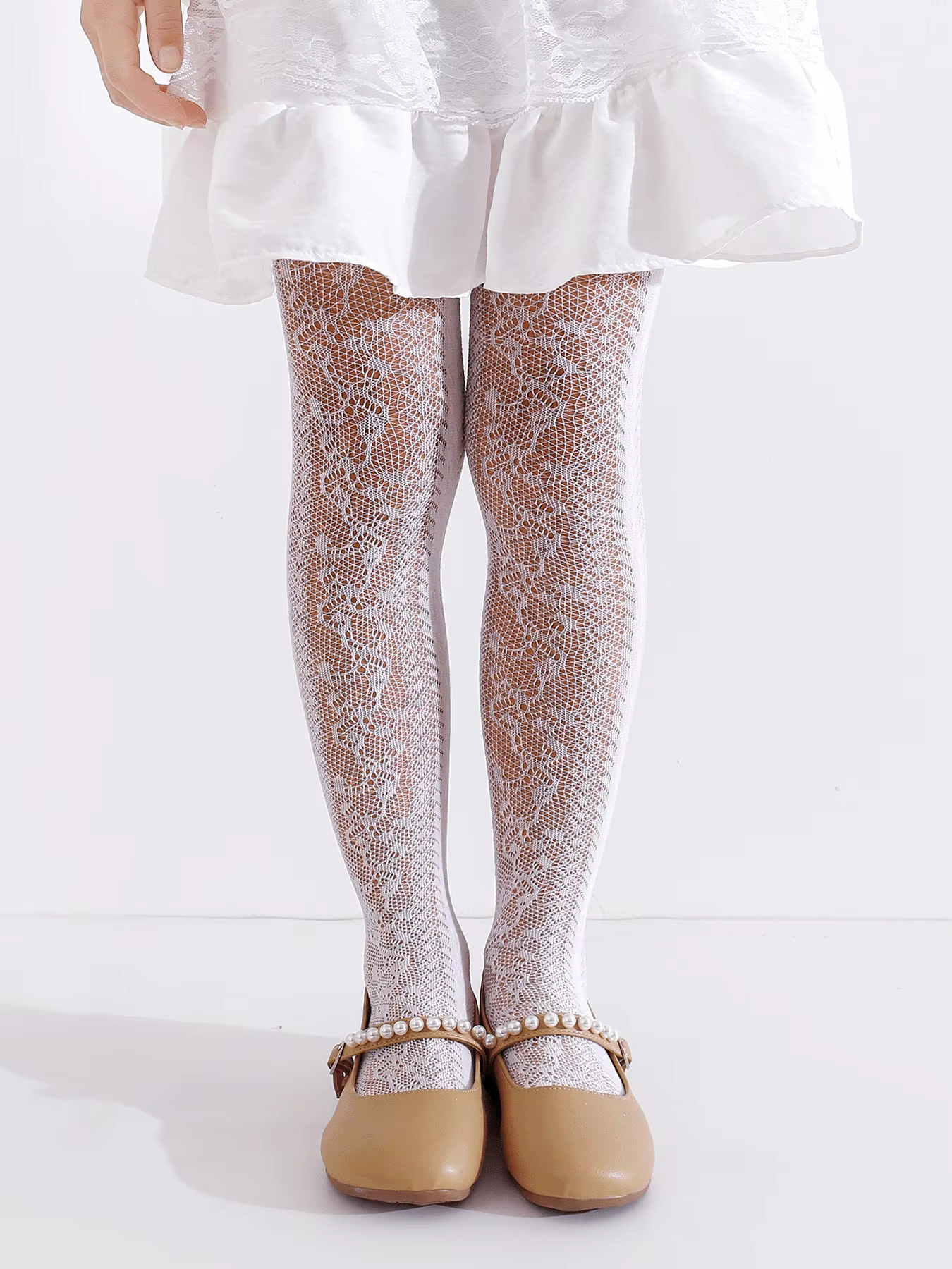 Floral Lace Mesh Tights Set