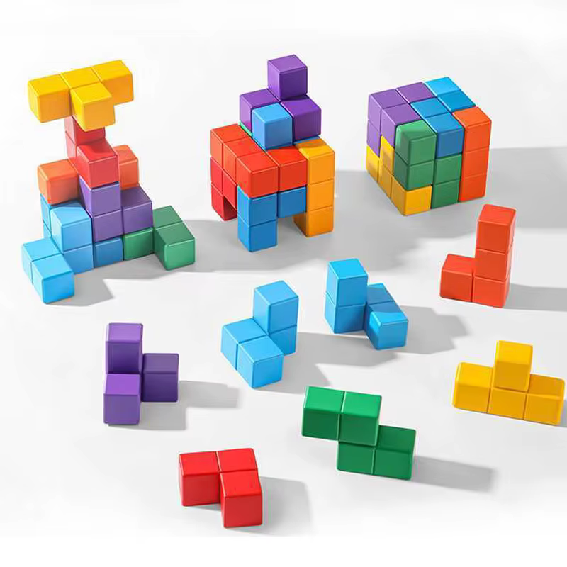 Montessori Educational Toys Soma Block Puzzle Wooden Math