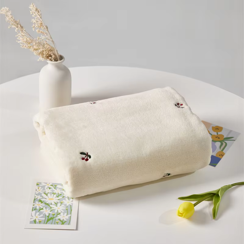 Cosy Embroidered Fleece Baby Blanket