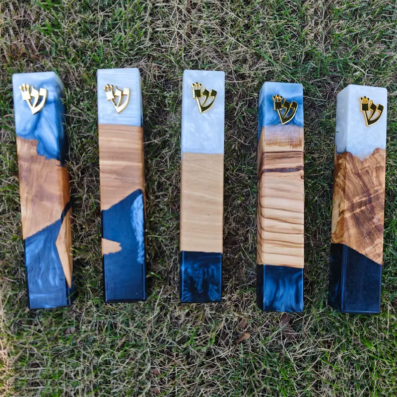 Wood & Resin Mezuzah Case