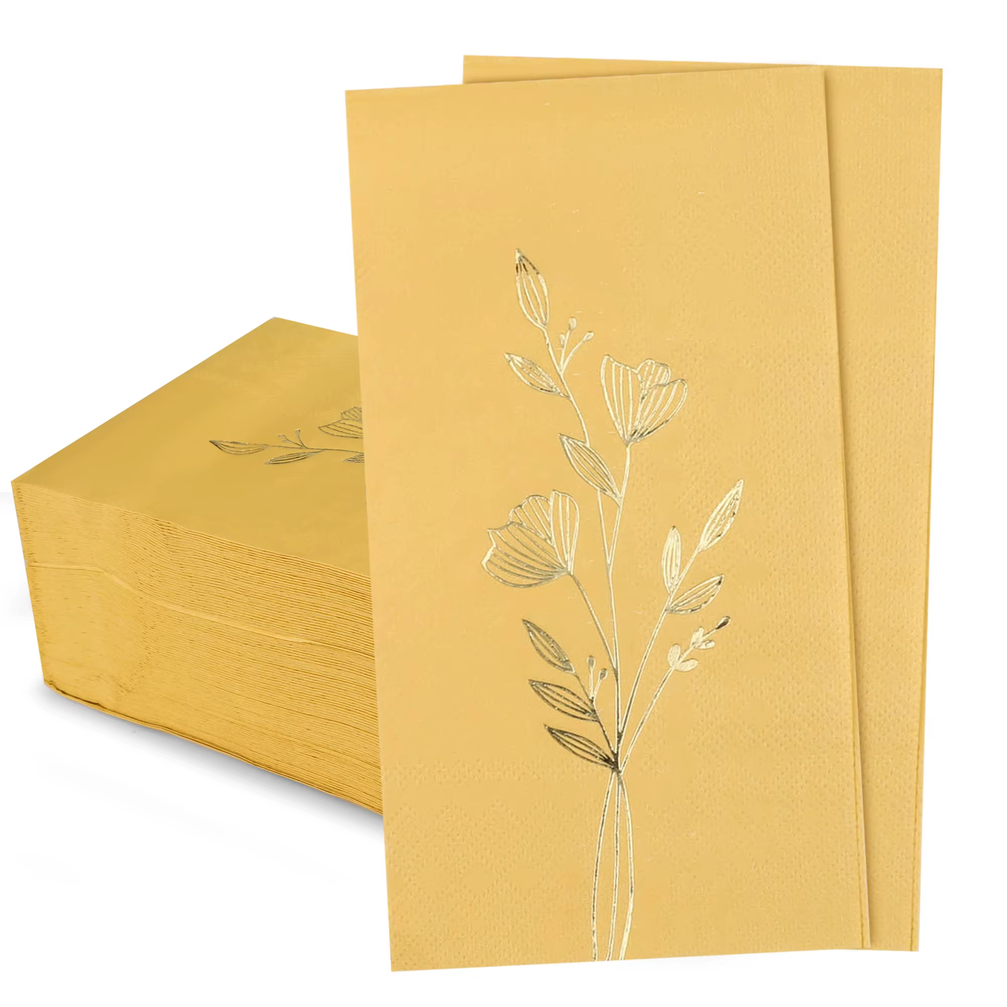 Gold Leaf Disposable Napkins – 20/60 Pack