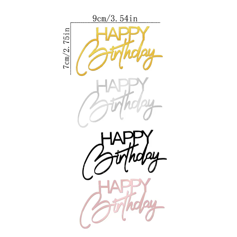 Three-Colour Birthday Cake Topper Set