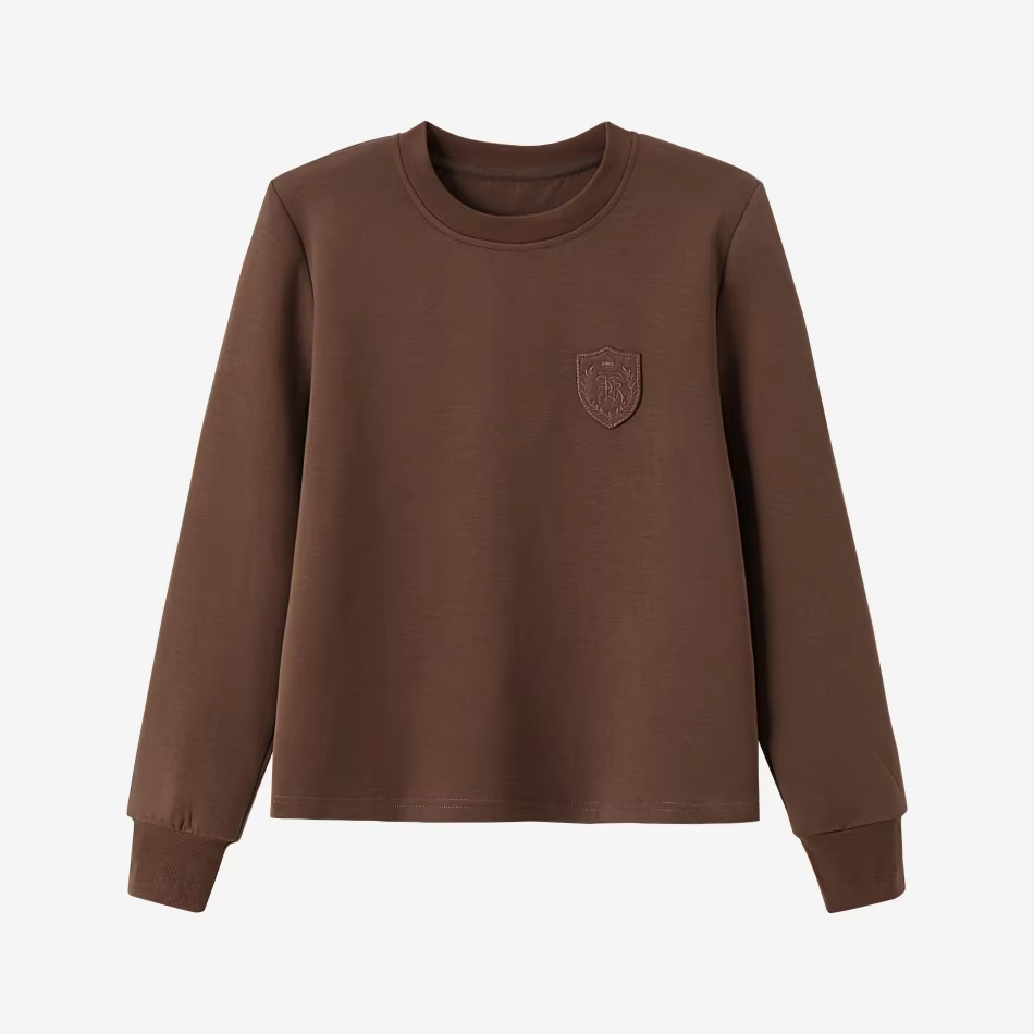 Embroidered Crew-Neck Top