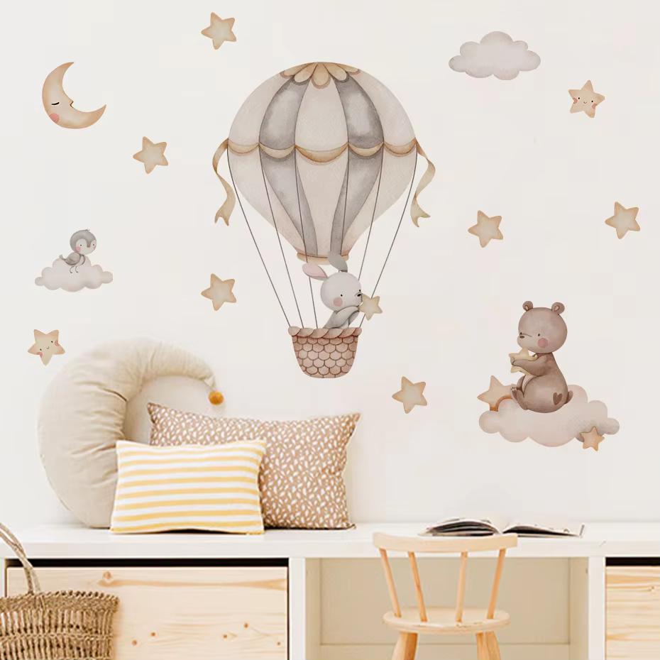 Hot Air Balloon Animal Wall Stickers – Lilvelle Home & Wall find