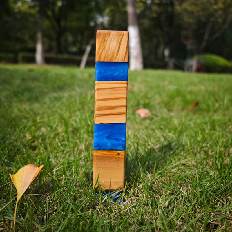 Olive Wood & Resin Rectangular Mezuzah Case