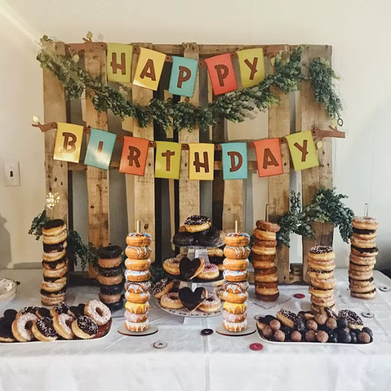 Wooden Doughnut Display Wall