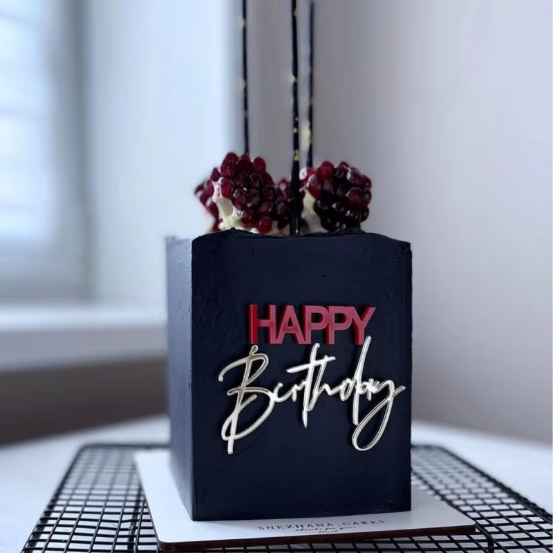 Red And Gold Cake Topper