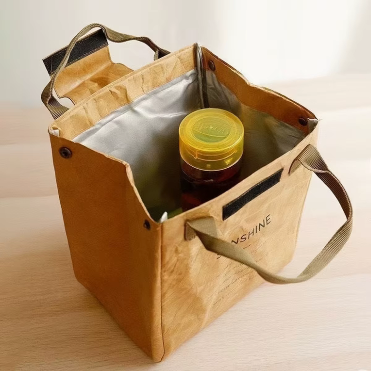 Personalised Kraft Insulated Lunch Bag
