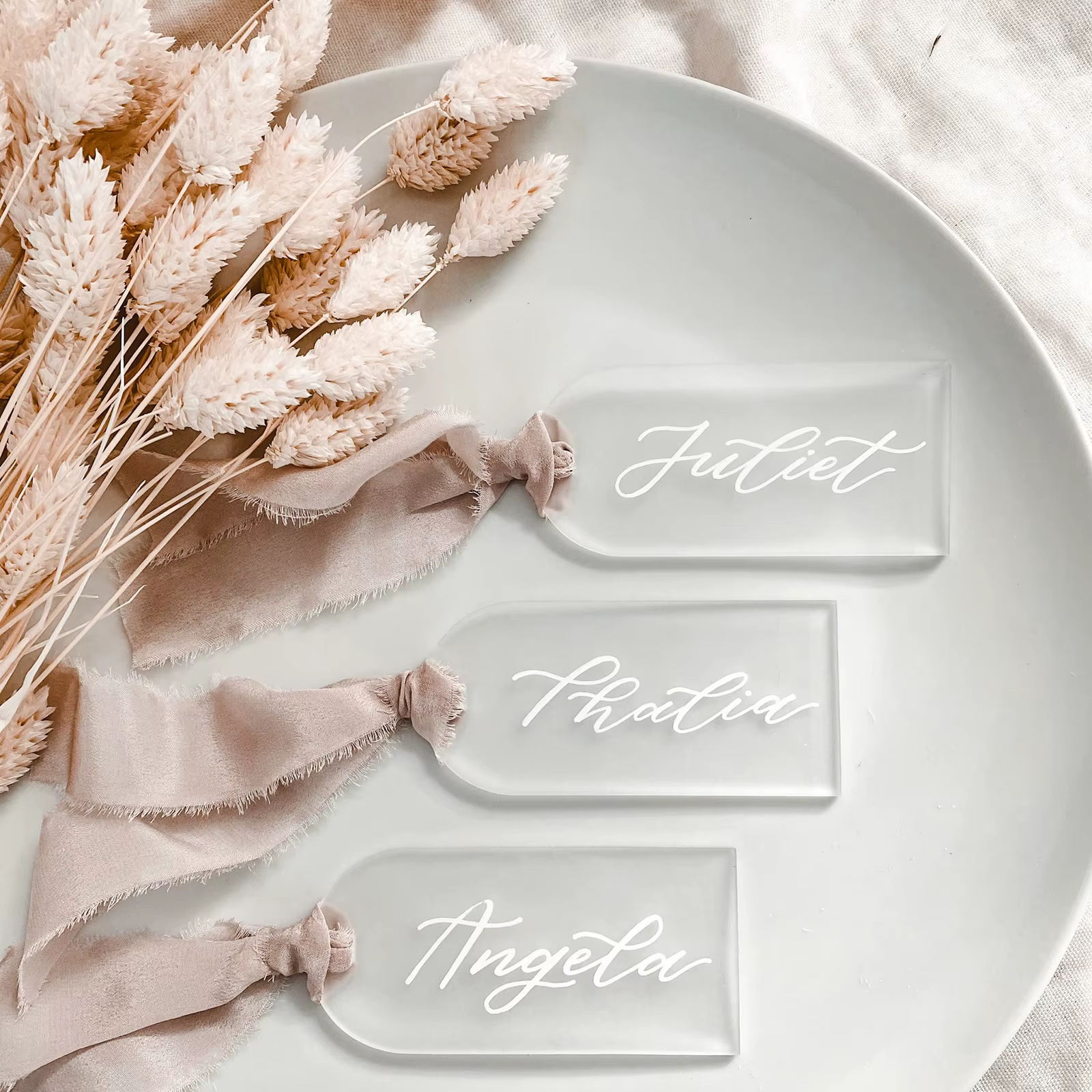 Frosted Acrylic Name Card Set – Lilvelle Chanukah party finds