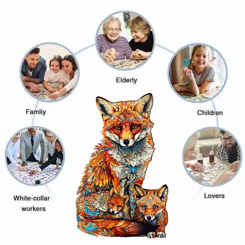 Fox Family Wooden Puzzle