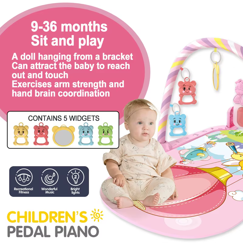 Musical Play Gym & Crawling Mat – Random style