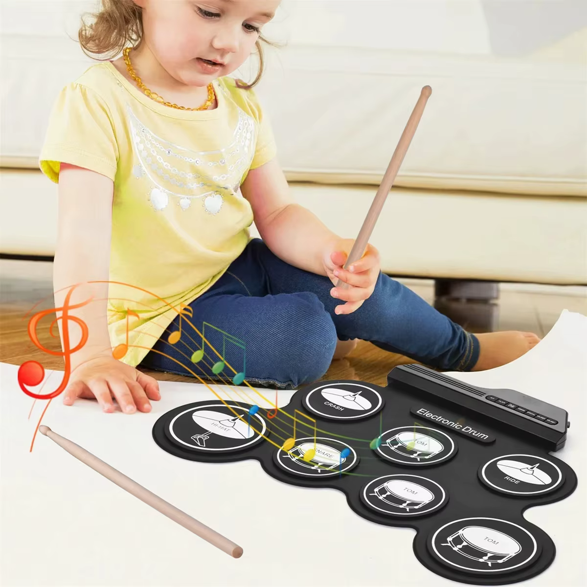 Roll-Up Electronic Drum Kit – Black Icon Edition