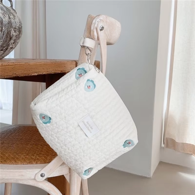 Quilted Embroidered Nappy Caddy