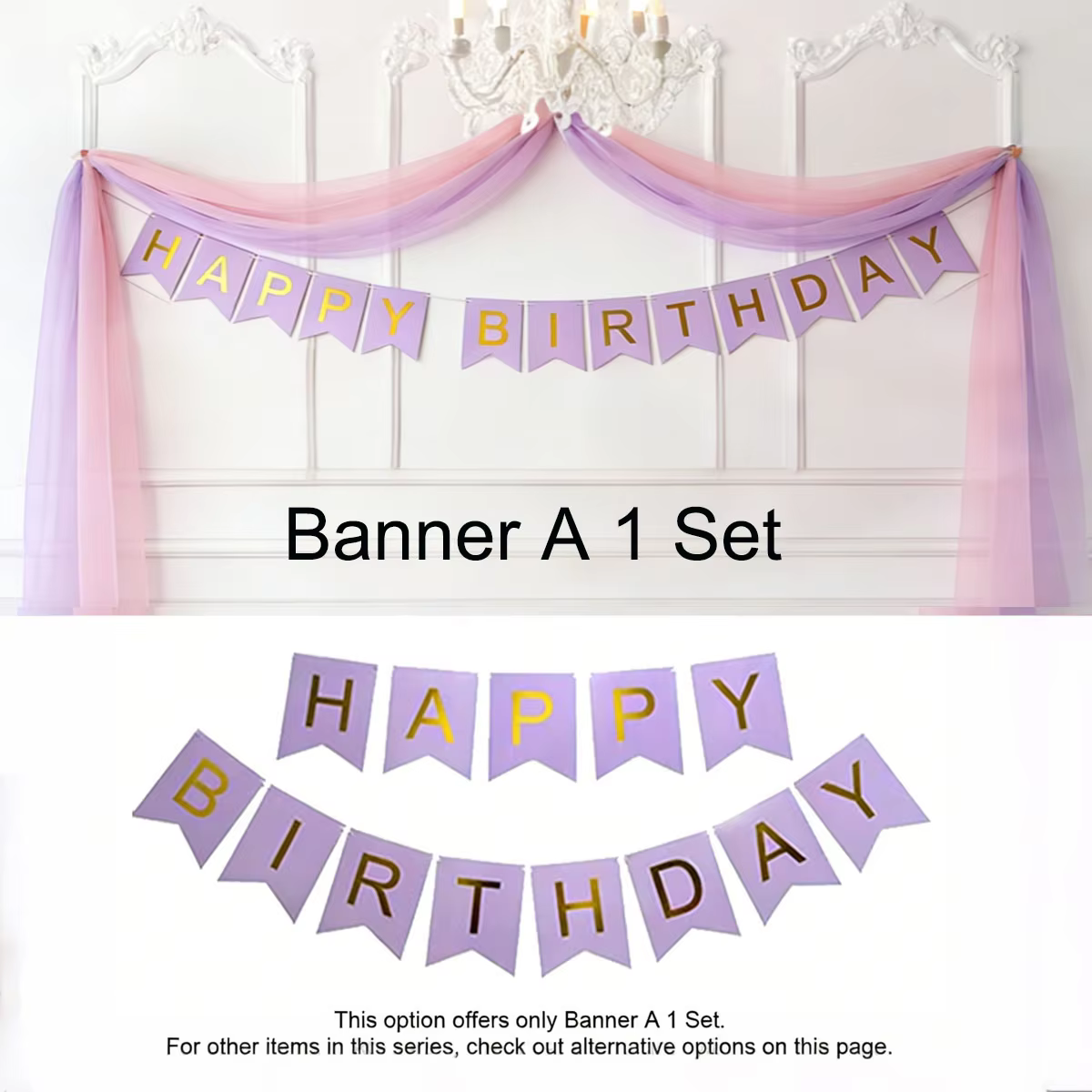 Purple Pink Birthday Decoration Set