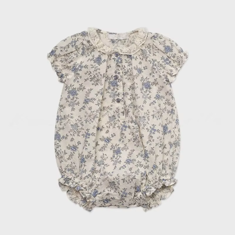 Children's Set 26 LOU Summer Girls' Hand-embroidered Lace-trimmed