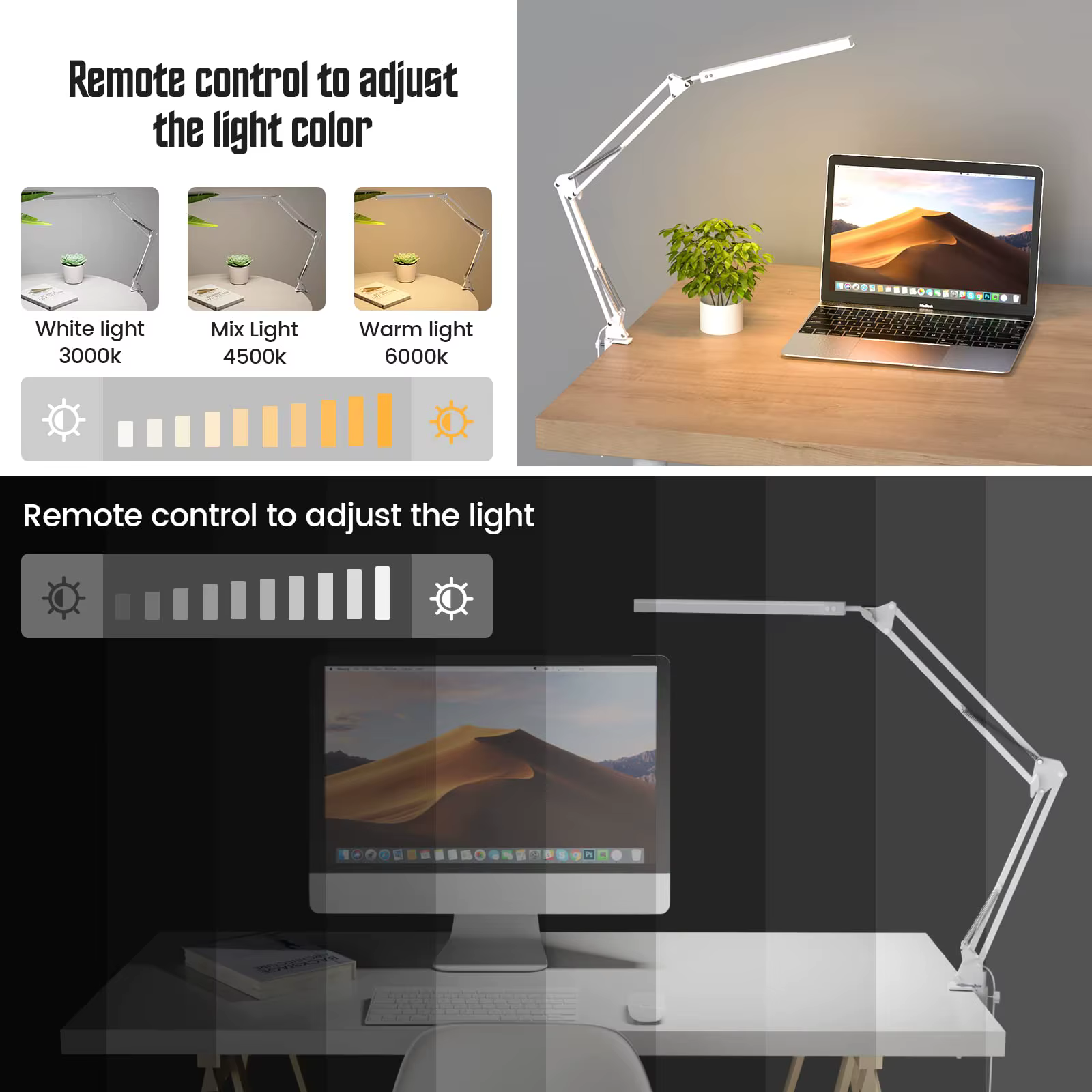Long-Arm Clamp Desk Lamp