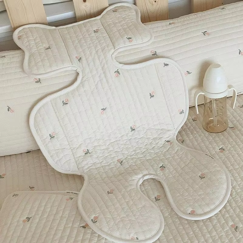 Embroidered Bear & Bunny Pram Liner