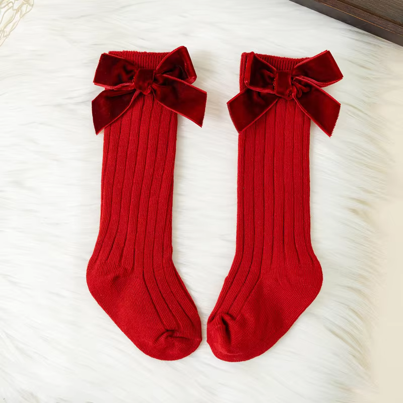 Bow Knit Knee Socks