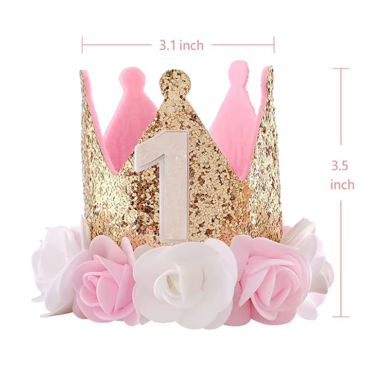 First Birthday Pink Crown Hat