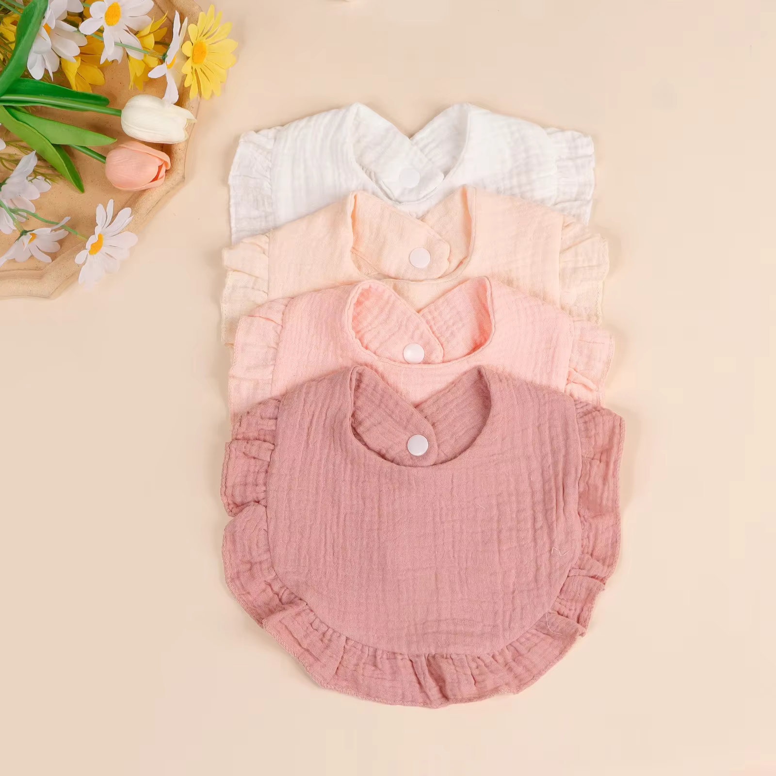 Frilled Gauze Bibs