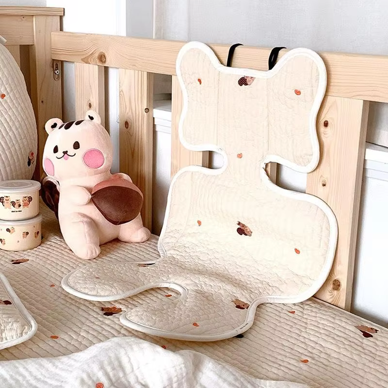 Embroidered Bear & Bunny Pram Liner