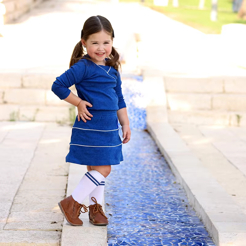Blue Ribbed Family Matching Collection from Yibebe on AliExpress
