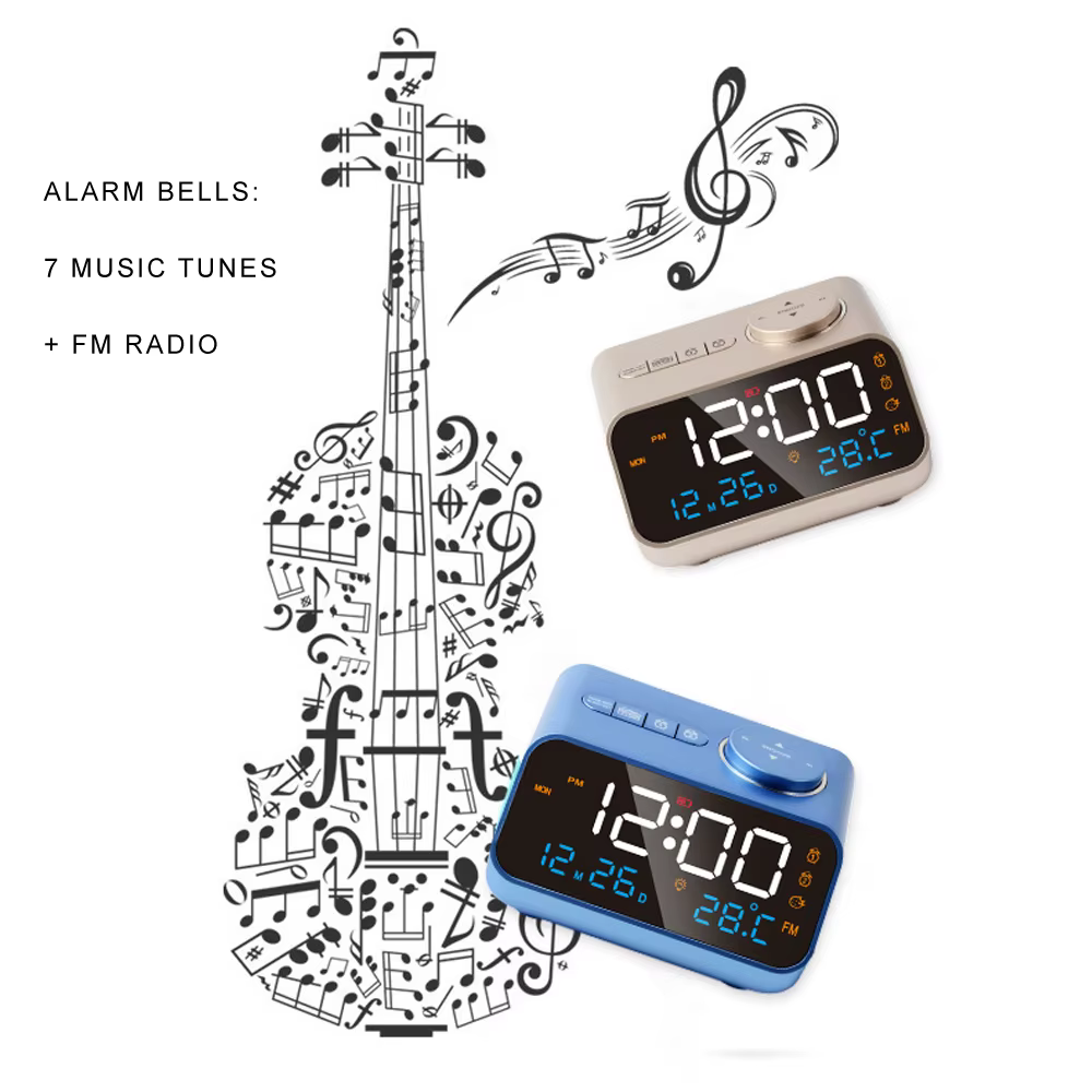 FM Radio Alarm Clock – White