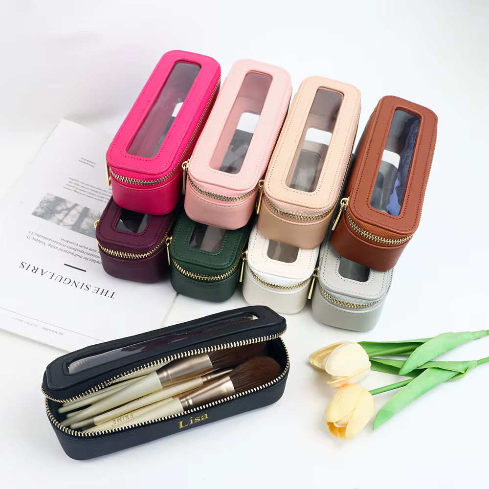 Personalised Clear Make-up Brush Bag