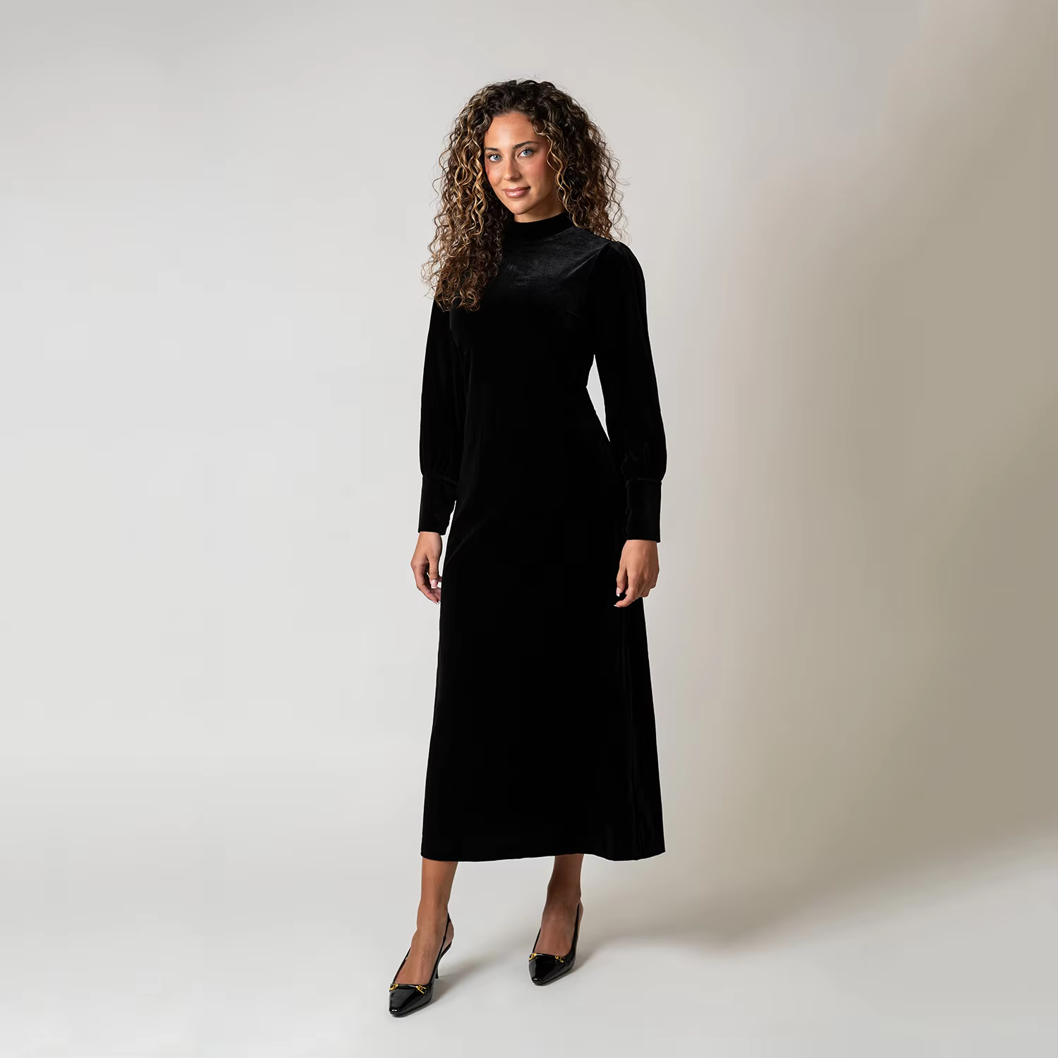 Velvet Patchwork Maxi Dress
