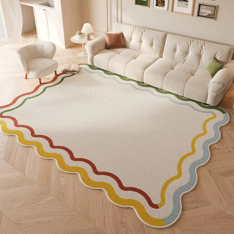 Wavy-Edge Pastel Border Rug – Lilvelle kids bedroom & nursery find