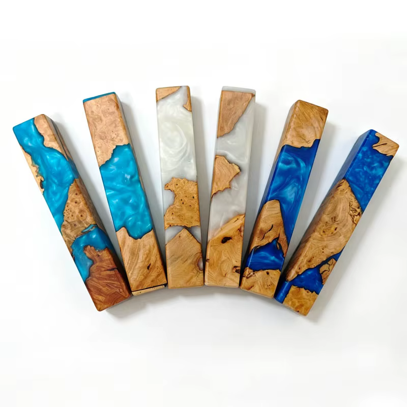 Handmade Wood & Epoxy Mezuzah Case