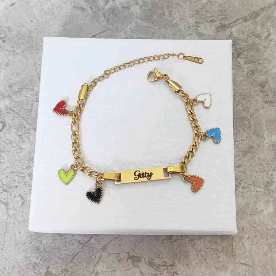 Personalised Heart & Butterfly Baby Bracelet