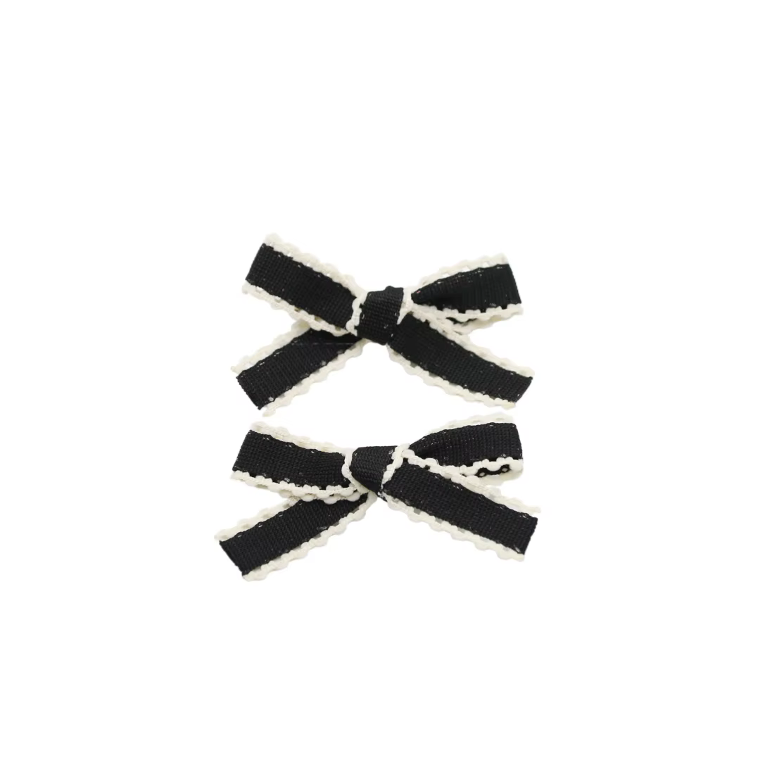 Black Velvet Bow Headband Mini Hair Clip