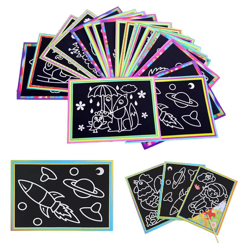 Scratch-painting cards (10) – Lilvelle Chanukah party finds